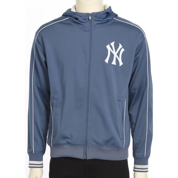 Nike MLB Baseball New York Yankees Gray & White Embroidered Track Jacket XL - Picture 1 of 10